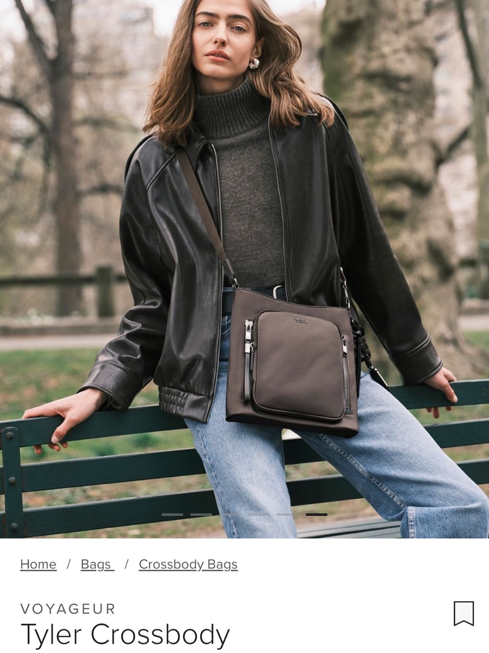 Tumi SET Tyler Crossbody Bag in Taupe Brown and Cosmetic Case - Picture 4 of 4